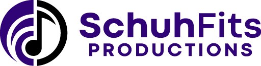 SchuhFits Productions Logo with Text